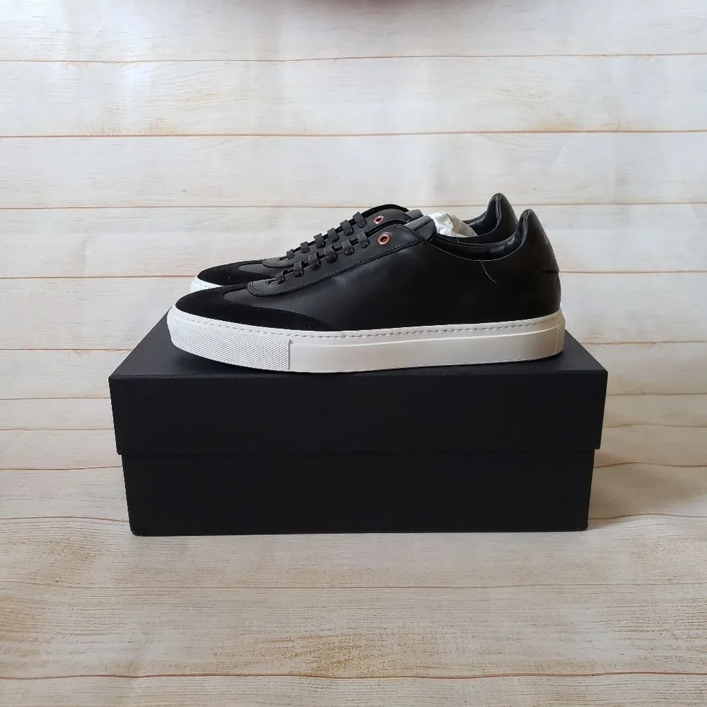 Good Man Brand Legend Court Nappa Italy Leather Suede Black Sneakers Size 10